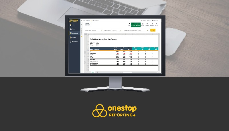 Dator med startsidan av programmet öppen.
