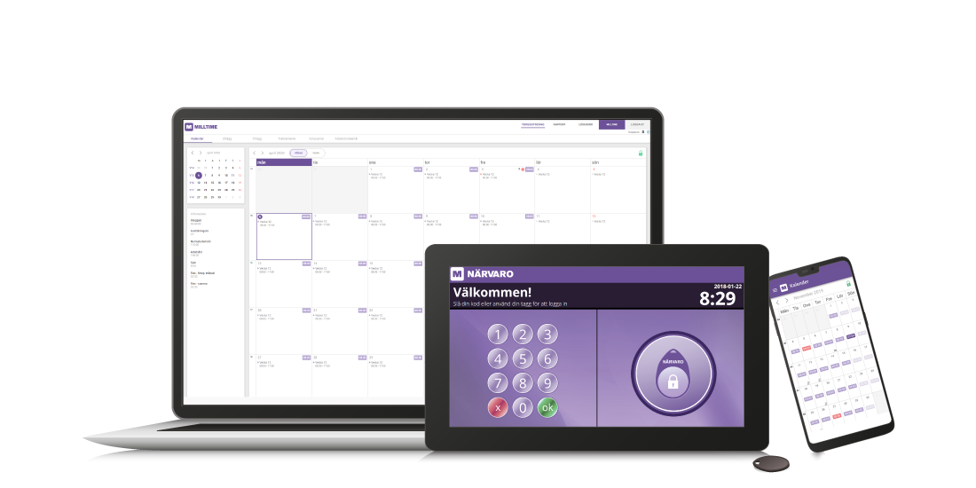 Hur programmet ser ut i en laptop, ipad och mobiltelefon.