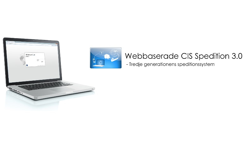 Laptop som visar webbaserat speditionssystem.