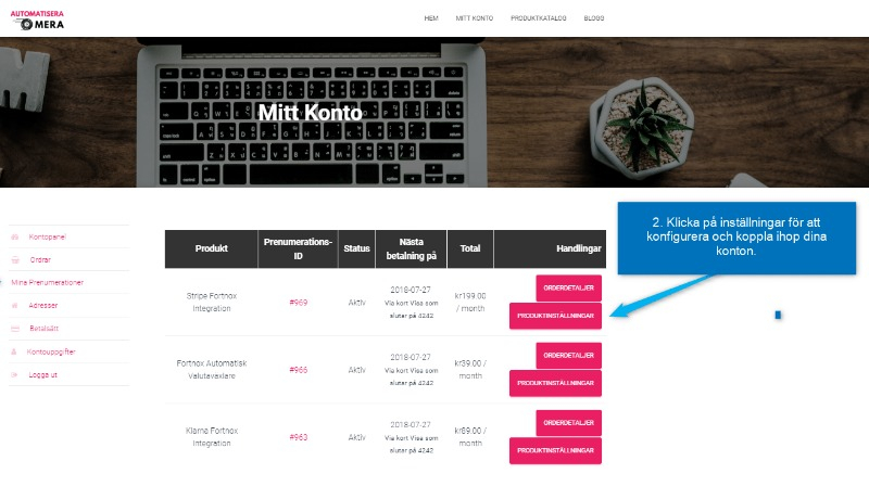 Stripe program avbildat.