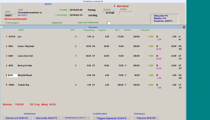 Skärmdump från programmet.