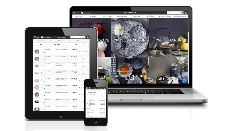 Visar hur en webshop ser ut.