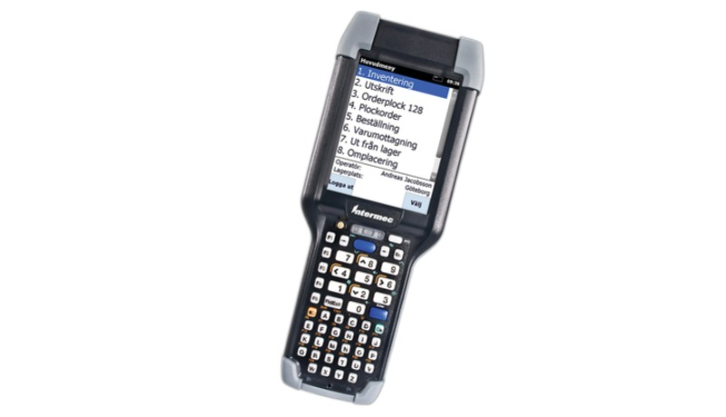 En handdator med information i sin display