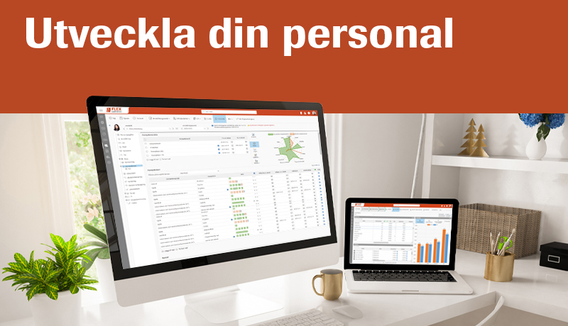 Dator och ipad som visar Flex HRM.