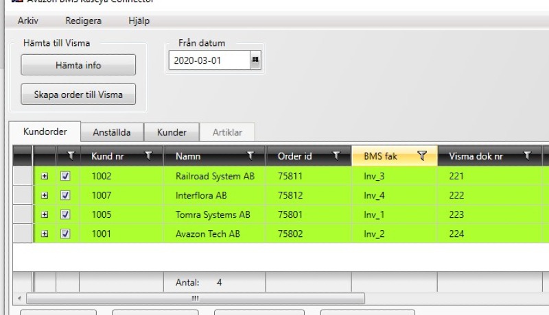 Kaseya BMS Connector by Avazon och Visma SPCS.