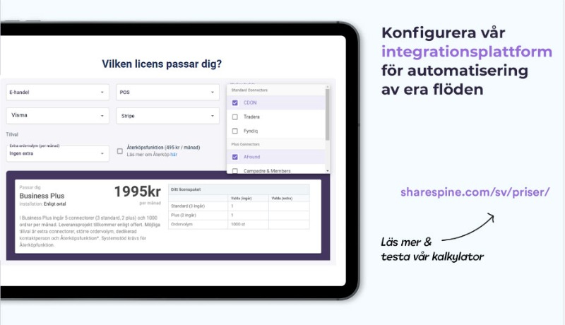 Stripe programmet på dataskärm.