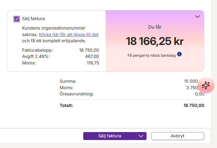 Betalt Direkt - Sälja fakturor i Spiris.
