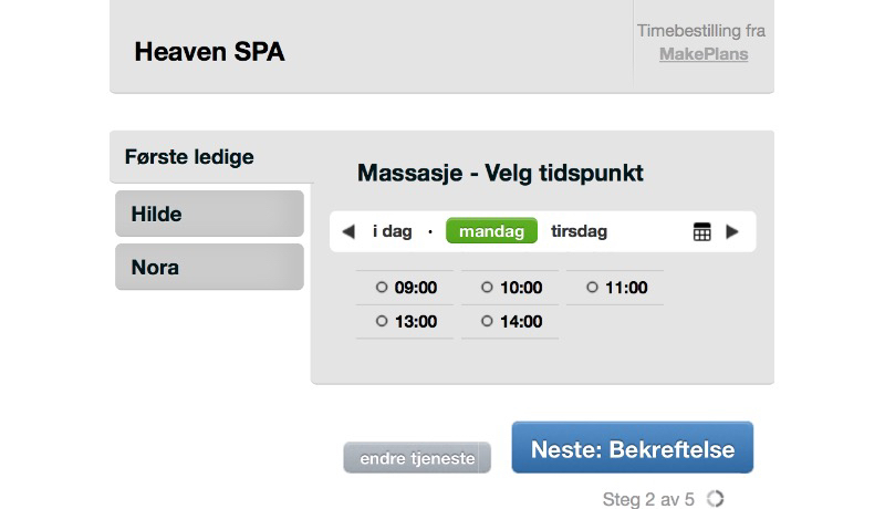 Skärmdump på gränssnitt i MakePlans
