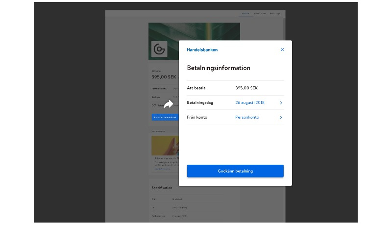 Steg för hur man arbetar med betalningsinformation med billogram.