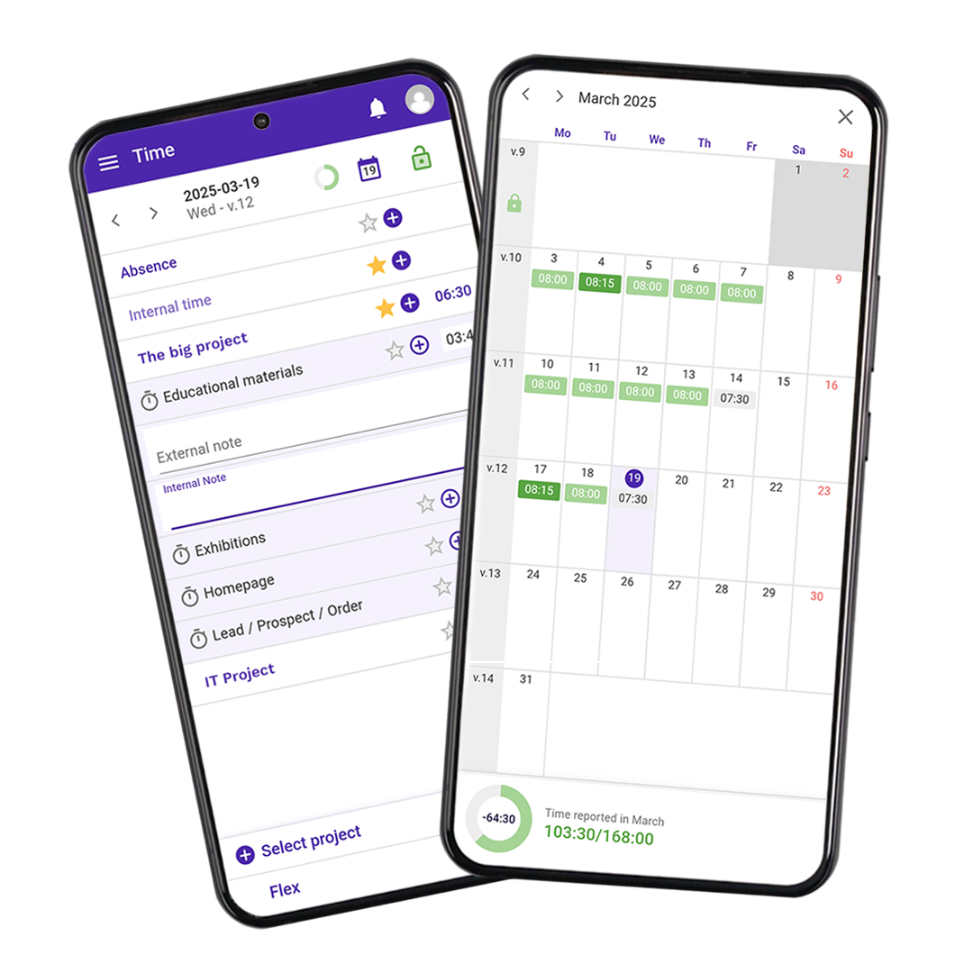 Gränssnittet av programmet från en mobiltelefon och dator.
