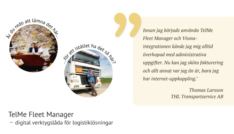TelMe fleet manager infoblad.