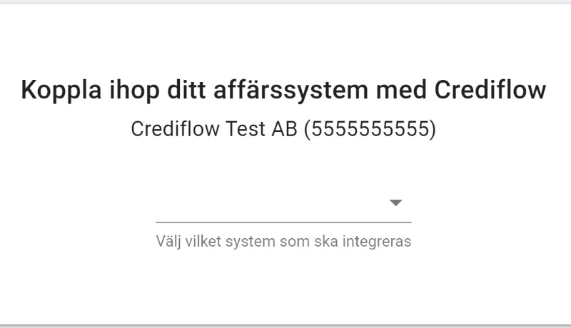 Koppla ihop ditt affärssystem med Crediflow.
