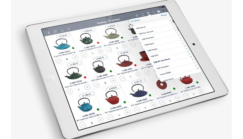 Produktöversikt på en ipad i App4sales.