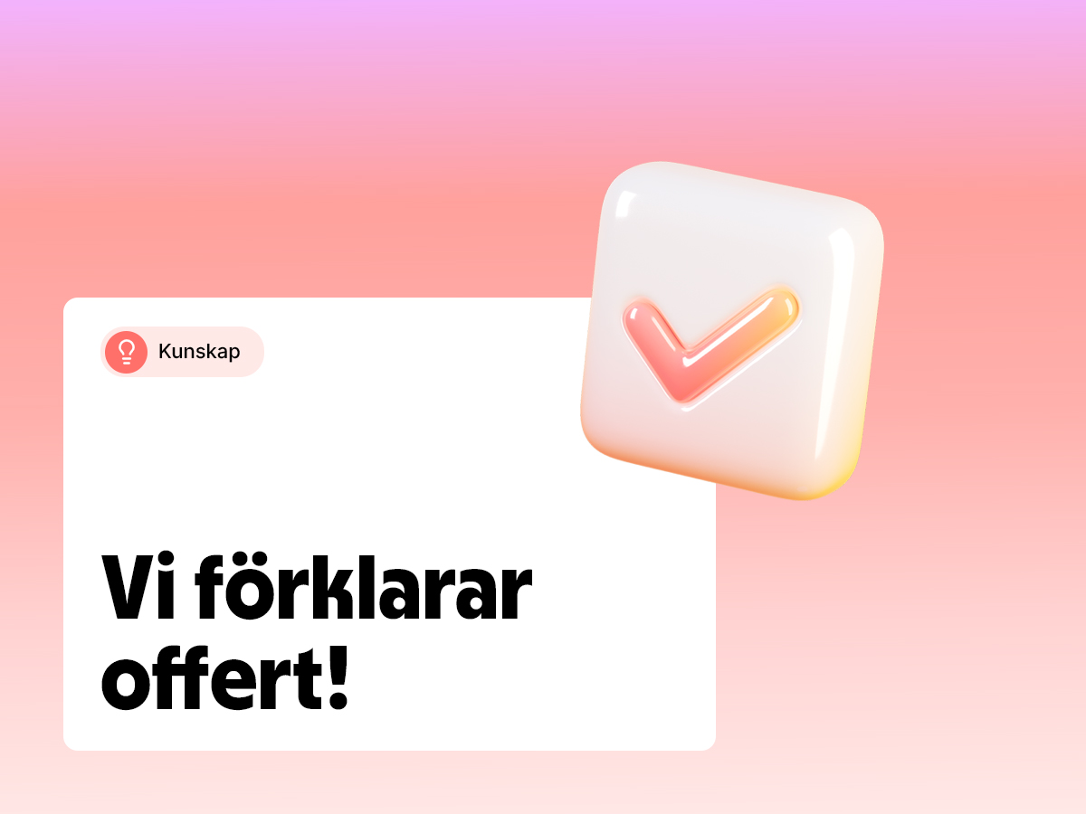 Mobiltelefon som skickar en offert digitalt.