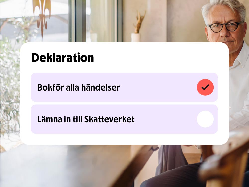En checklista med punkterna bokför alla händelser samt lämna in till Skatteverket