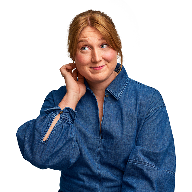 Tjej som symboliserar kontakt. 