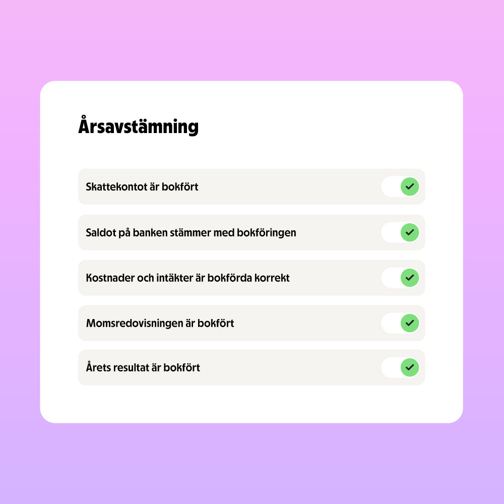 Skärmdump från bokföringsprogrammet i Spiris. 