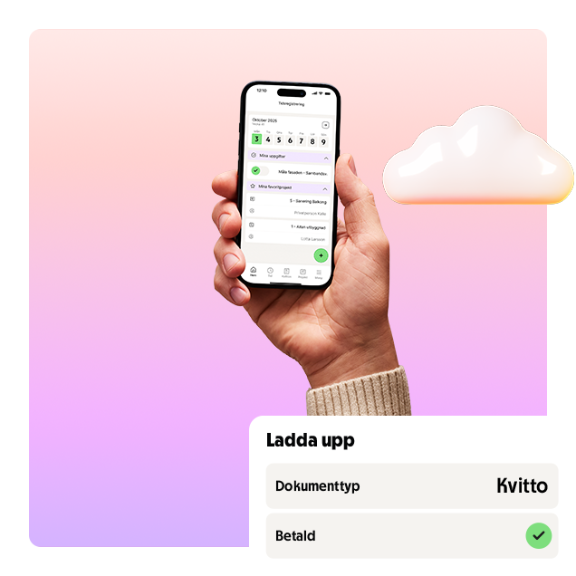Mobil med kvittohantering.