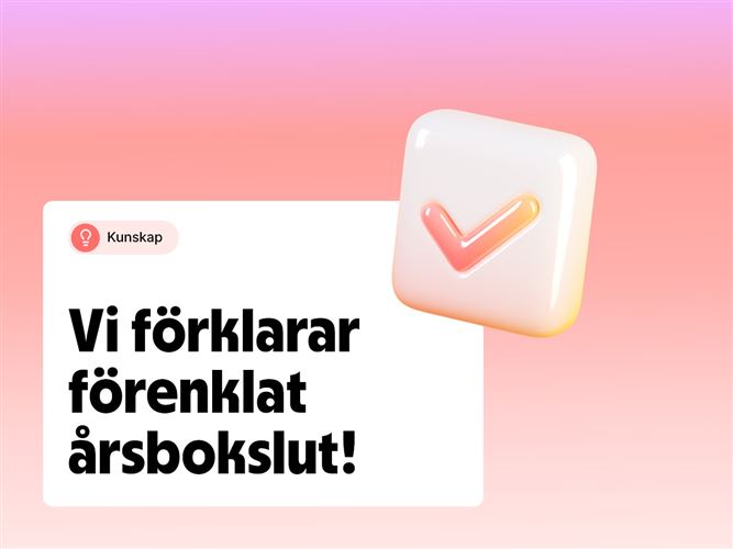 Text som symboliserar begreppet förenklat årsbokslut.