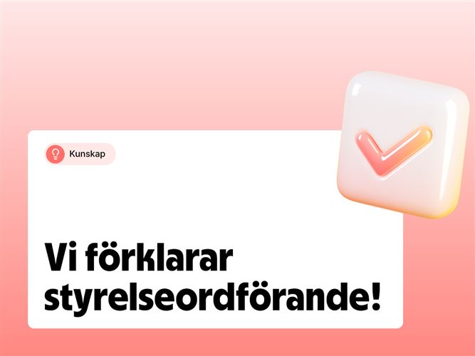 Vi förklarar styrelseordförande.
