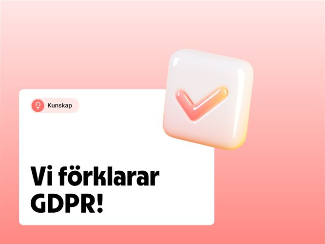 En illustration med texten "Vi förklarar GDPR".