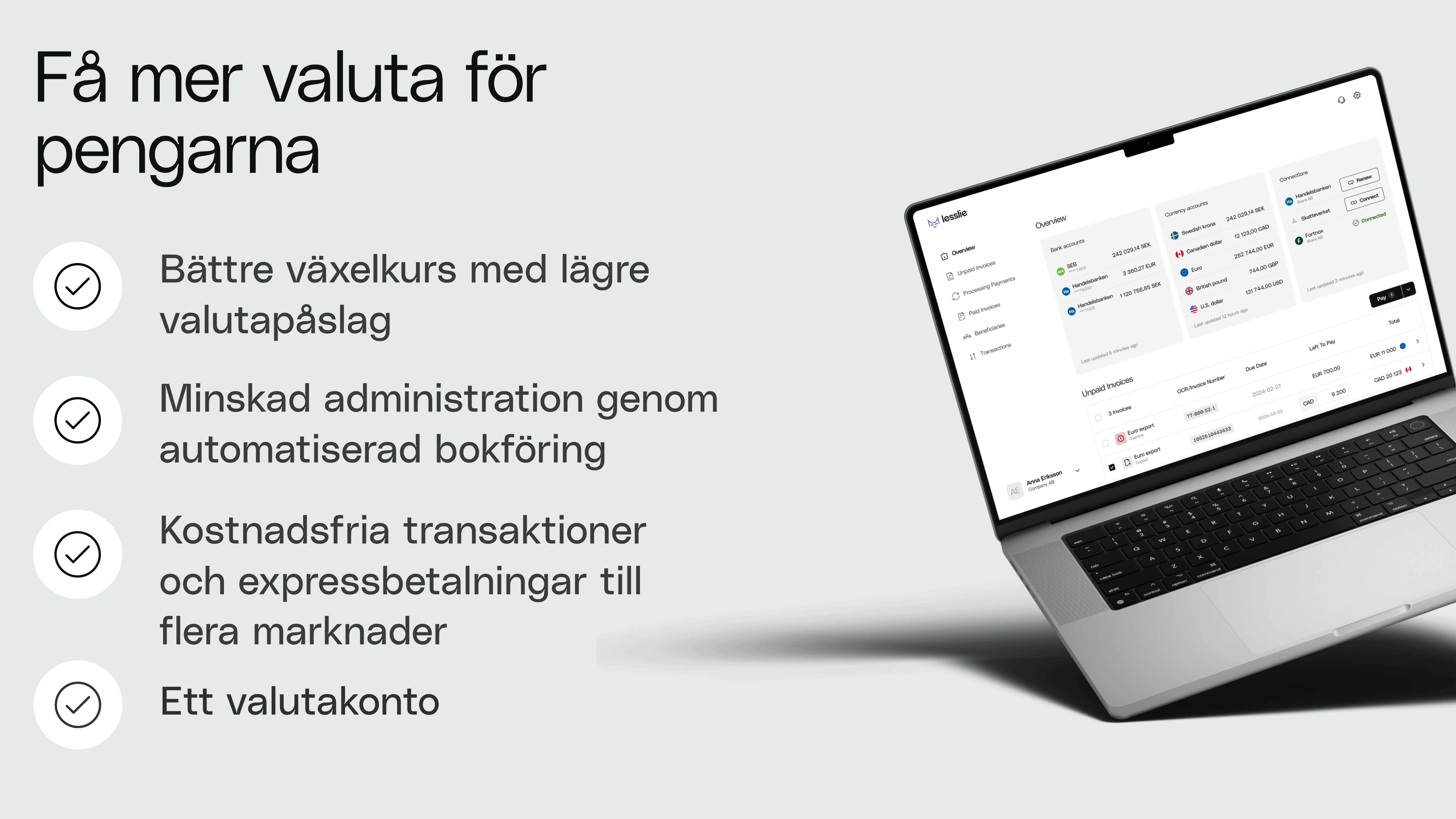 Dator med Lesslie PAYs gränssnitt