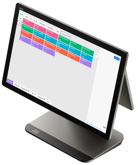 Kassaro dator med produkt. 