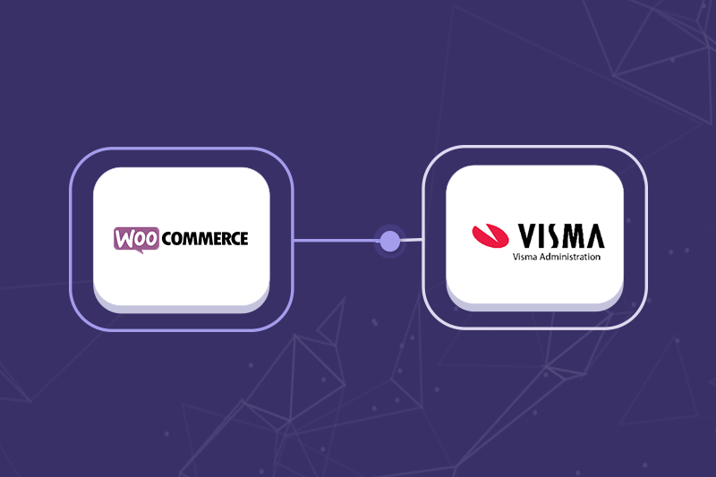 WooCommerce logotyp och Visma spcs logotyp.