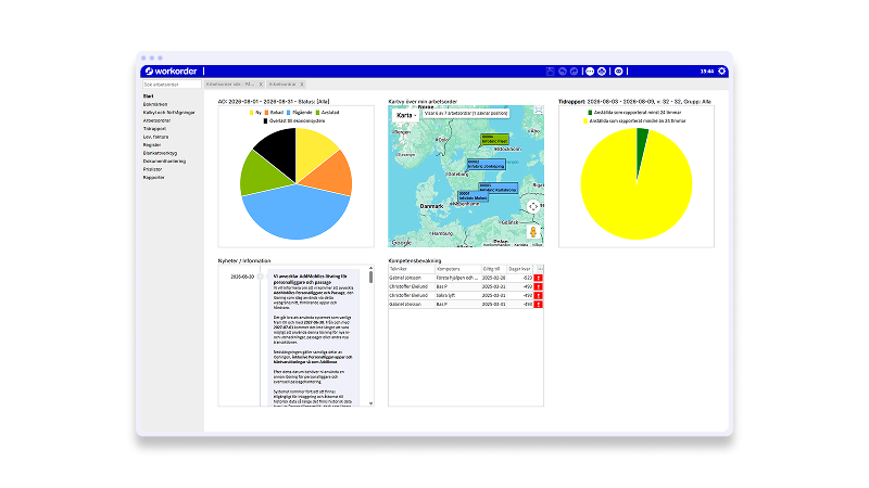 Dator och mobil som visar Infobric. 