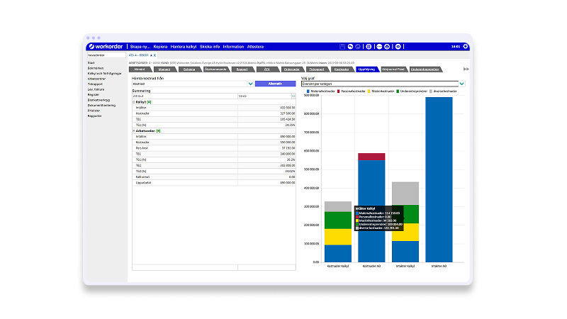 Dator som visar planeringsvy i Infobric. 