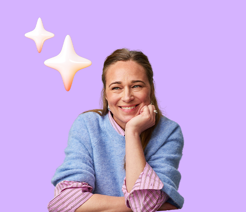 Kvinna och stjärnor.