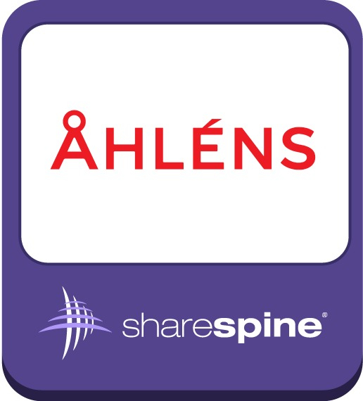 Åhléns logotyp tillsammans med Sharepsine.