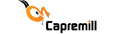 Logotyp för Capremill med text.