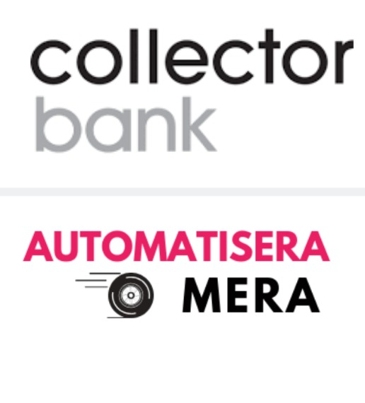 Logotyp för Automatisera Mera och Collector Bank.