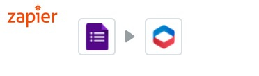 Logotyp av Google Forms by Zapier och Visma eEkonomi.