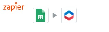 Logotyp av Google Sheets by Zapier och Visma eEkonomi.
