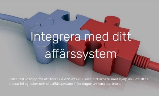 Två pusselbitar och texten Integrerat med ditt affärsystem.