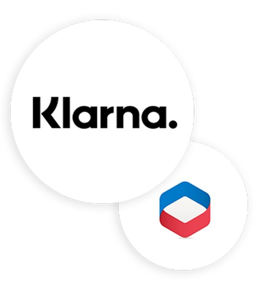 Klarna och Spiris logotyp. 
