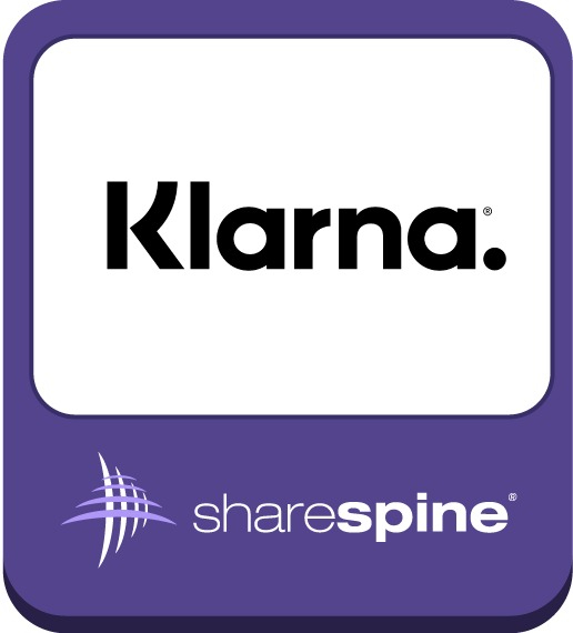Klarnas och Sharespines logotyper