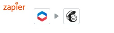 Logotyper för Zapier och Mailchimp
