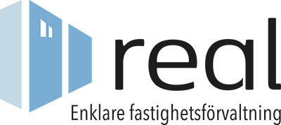 Logotype Real Fastighetssystem. 