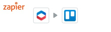 Zapier, Visma eEkonomi och Trello logo.