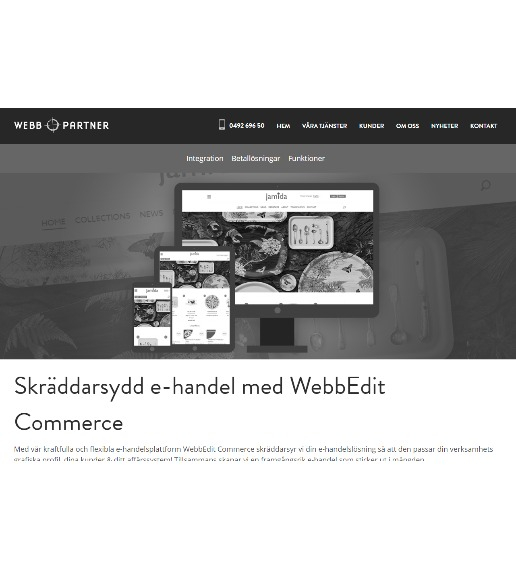 Dator och mobil visar webbpartner.
